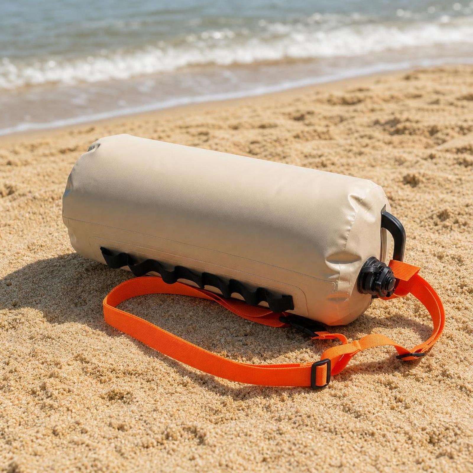 Swim Buoy Open Water - ถุงลอยน้ำสำหรับว่ายน้ำกลางแจ้ง ทำจากพีวีซีตาข่ายทนทาน ใช้สำหรับการฝึกซ้อมในน้ำเปิดและไตรแอธลีต